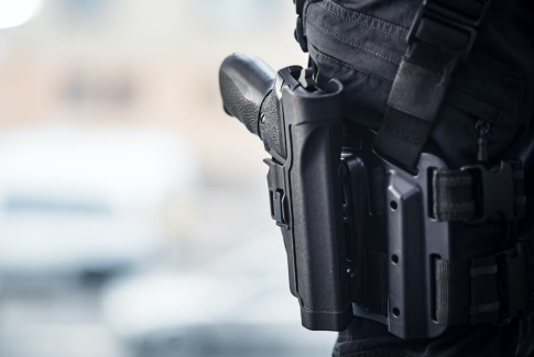 Close Up Of Firearm In Holster Lrg Close Up Of Firearm In Holster Lrg